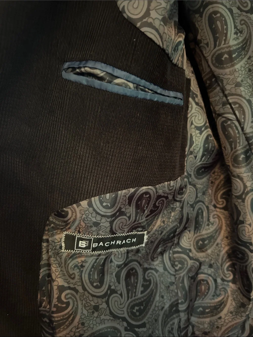 Bachrach Black Corduroy Sport Coat 40R
